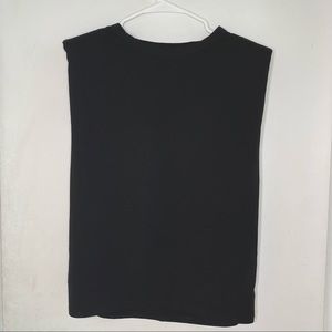 Black Shoulder Pad Tank